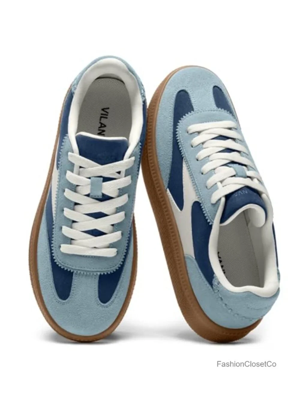 Women's Fashion Sneakers Casual Tennis Shoes with Genuine Suede Retro Gum Sole